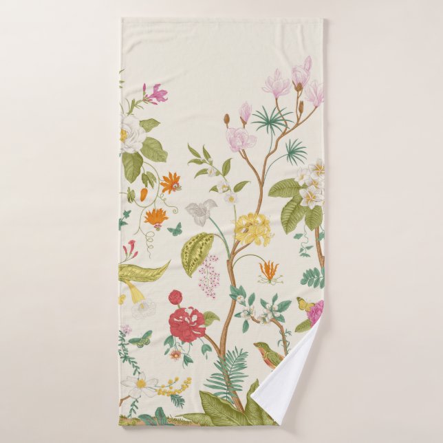 Mural. Bloom. Árboles florecientes. Ilustraciones  (Toalla de baño)