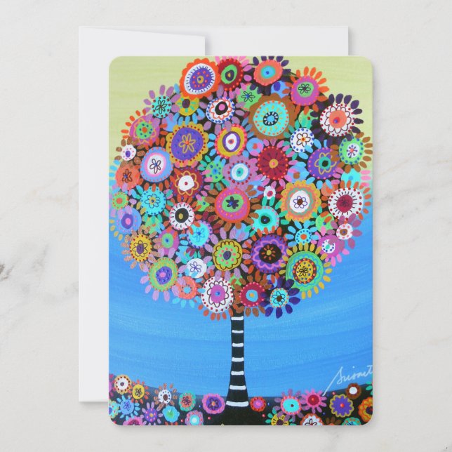 murciélago de bar mitzvah ÁRBOL DE INVITACIONES DE (Anverso)