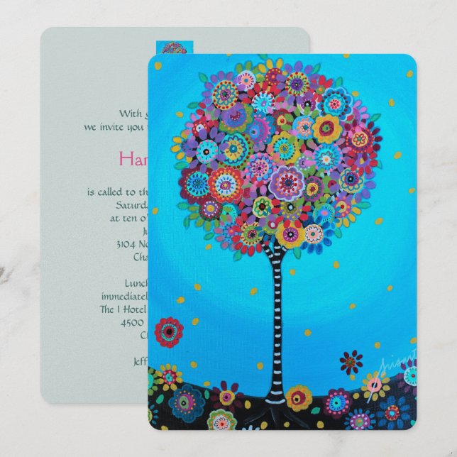 murciélago de bar mitzvah ÁRBOL DE INVITACIONES DE (Anverso / Reverso)