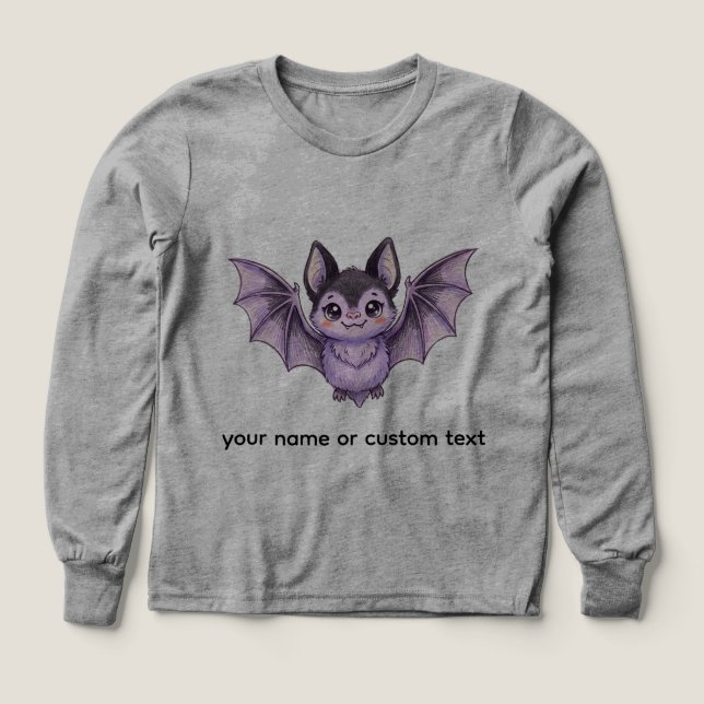 Murciélago Morado Lindo Ilustración de Lápiz de Co (Diseño frontal)