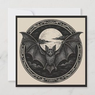 Murciélago volando con luna llena gótico espeluzna