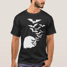 Murciélagos en la camiseta de la luna