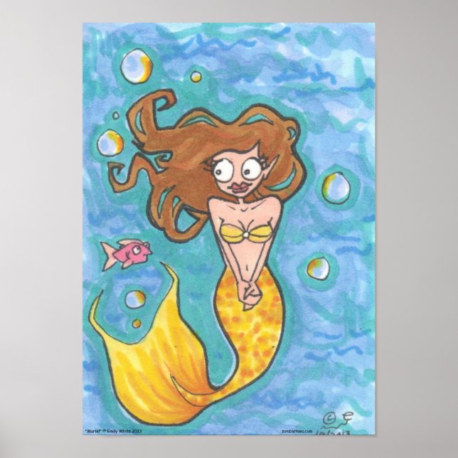 Muriel Mermaid fantasía Personalizado arte de agua (Frente)