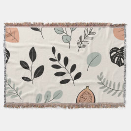 Murmullo de Hoja – Manta de Arte de Línea Botánica