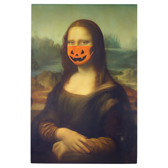 Muro de arte de la Mona Lisa Halloween | Calabaza  (Anverso)