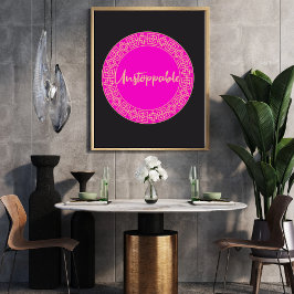 Muro de arte motivacional para mujeres rosadas y n