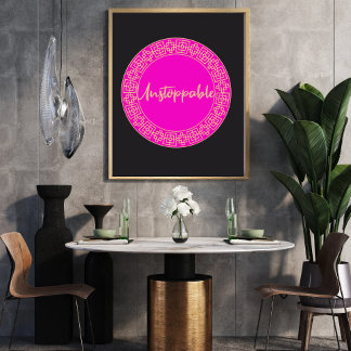 Muro de arte motivacional para mujeres rosadas y n