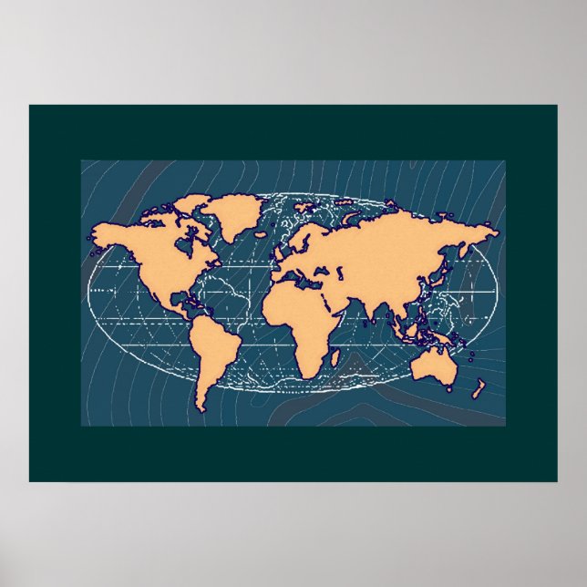 muro de decoración Art mapa-mundi (Frente)