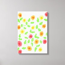 Muro De Flores De Arte Con Rojos Y Naranja