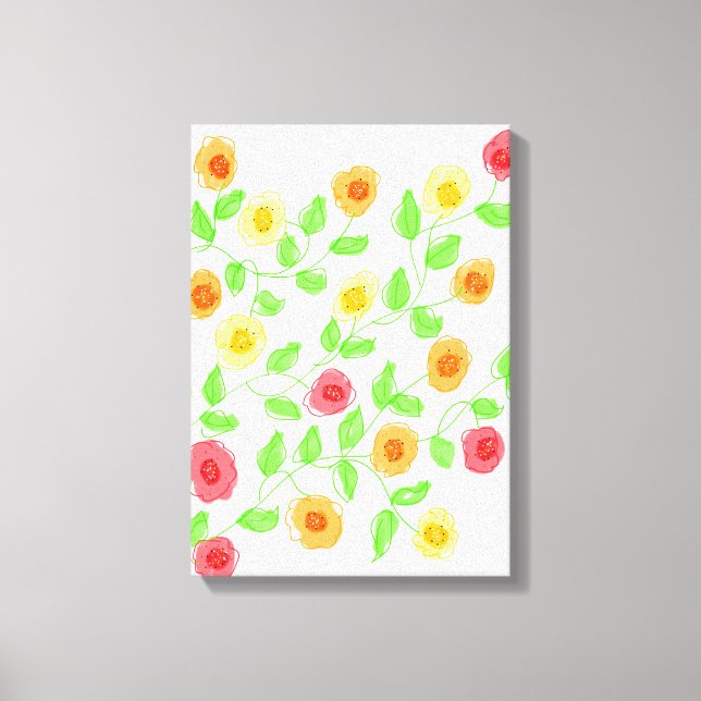 Muro De Flores De Arte Con Rojos Y Naranja (Anverso)