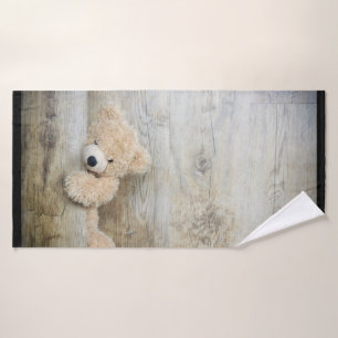 Muro De Madera Rústica De Oso Cutáneo Con Oso