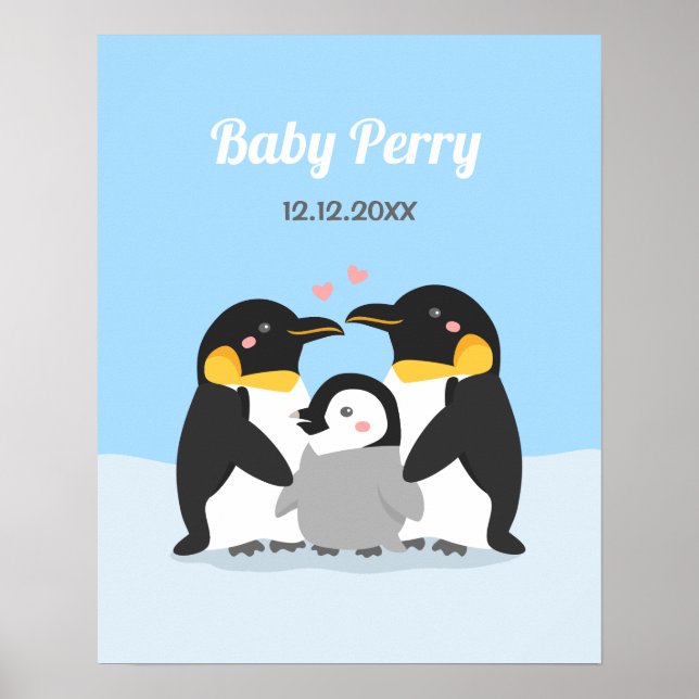 Muro de pingüino y decoración familiar (Frente)