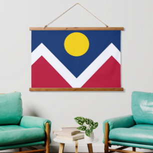 Muro tapiz con bandera de Denver, Colorado, EE.UU.