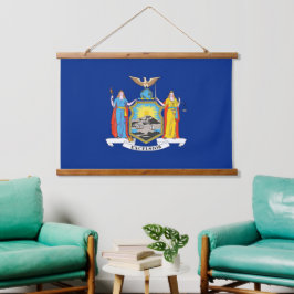 Muro tapiz con bandera de Nueva York, EE.UU.