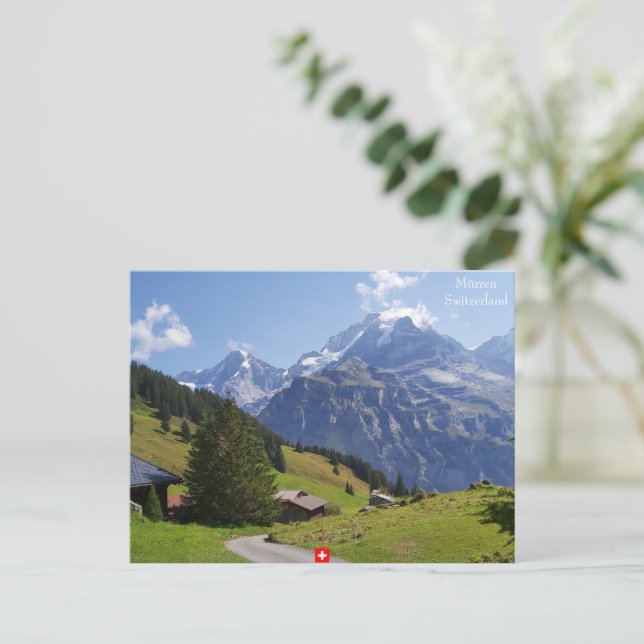 Mürren, postal de Suiza (Anverso de pie)