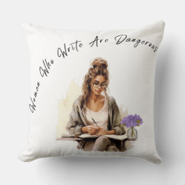 Musa creativa: Mujer escribiendo Cojín decorativo 