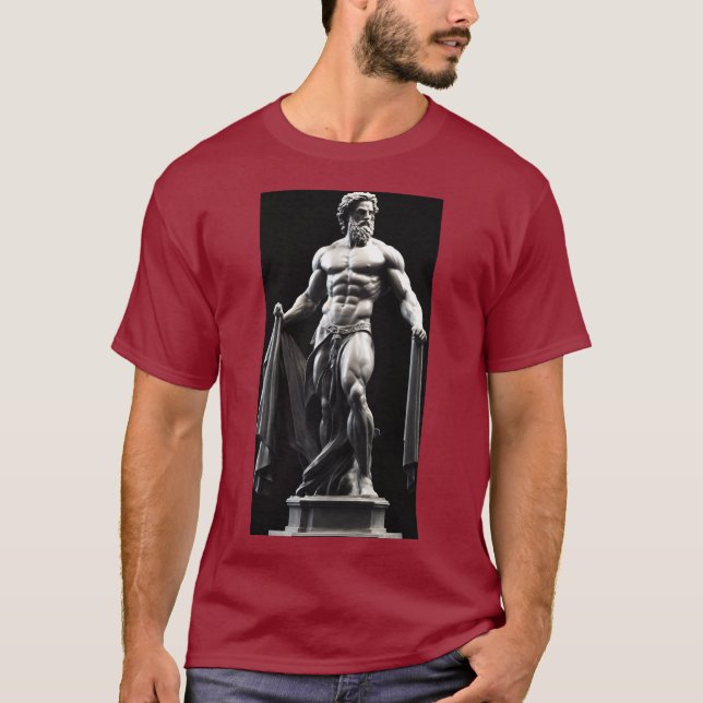 Muscular Camiseta De La Estatua De Dios Griega. (Anverso)
