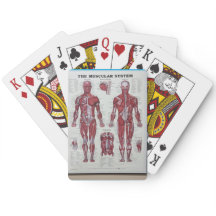 Músculo y cartas de juego en el cuerpo