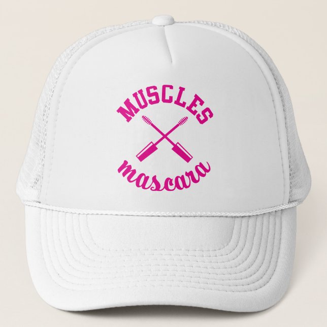 Músculos y rosa del gorra del camionero del rimel (Anverso)