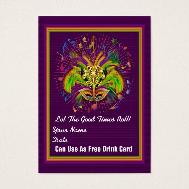 Muse Queen Mardi Gras Throw Card Ver notas (Frente)