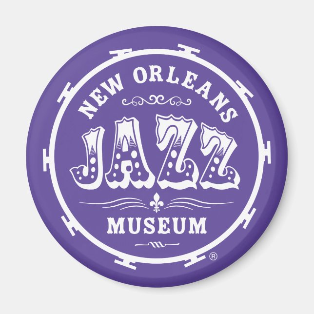 Museo de Jazz de Nueva Orleans® Imán de tambor (Frente)