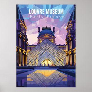 Museo del Louvre Afiche de viaje Impresión fotográ