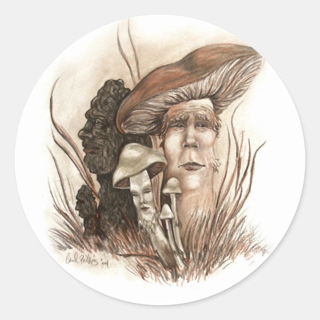 Mushroom People Pegatina (Anverso)