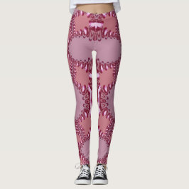 Mushroom Pink Love Fractal Lace Leggings  Psydefx 