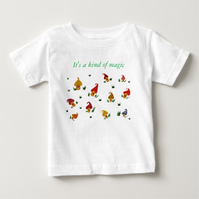 Mushrooms Baby Fine Jersey T-Shirt, Blanco (Anverso)