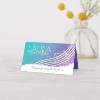 Music Bat Mitzvah Silver Music Notes Tarjeta de as