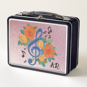 Music Clef Note Iniciales florales musicales