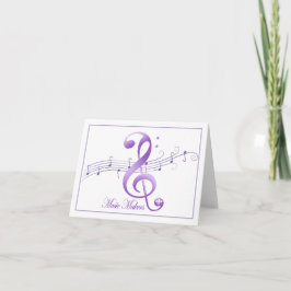 Music Makers White con tarjeta de nota púrpura
