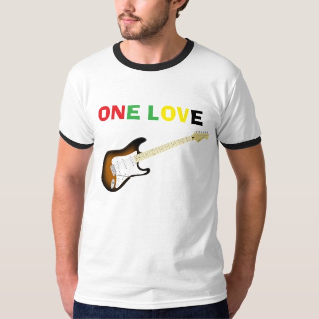 Music Mashup One Love camiseta retro (Anverso)