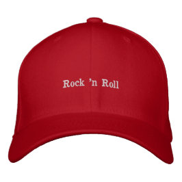 Music Mashup rock n roll red Embroidered Gorra