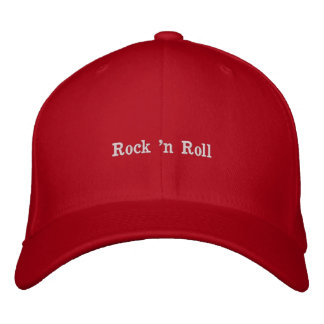 Music Mashup rock n roll red Embroidered Gorra