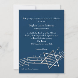 Music Notes Bar Mitzvah Personalizado5 Invitación