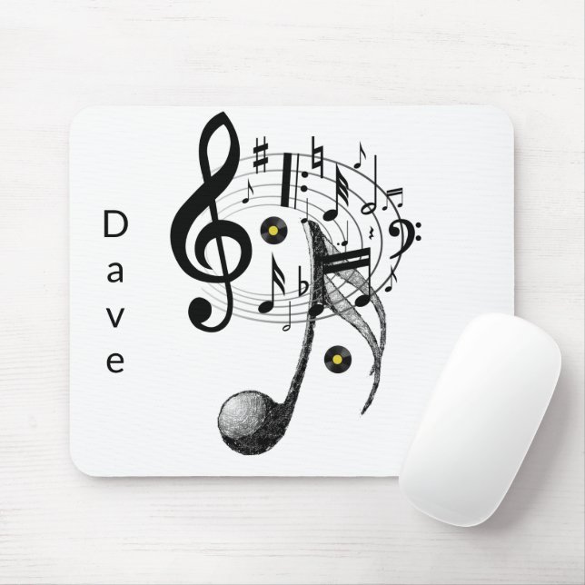 Music Notes Mouse Pad! Alfombrilla de ratón (Con ratón)