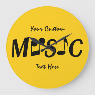 MUSIC personalizado de texto y reloj de pared de c