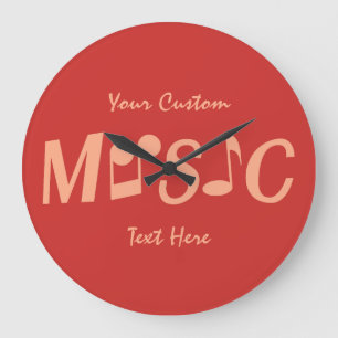MUSIC personalizado de texto y reloj de pared de c