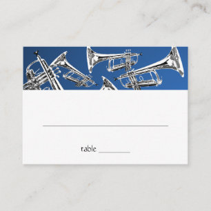 Music Silver Trumpet Bar Tarjeta de asiento Mitzva