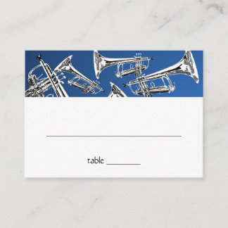 Music Silver Trumpet Bar Tarjeta de asiento Mitzva