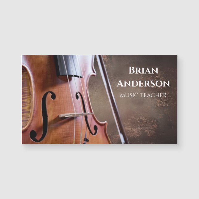 Music Teacher guitar tutor business card magnet (Anverso)