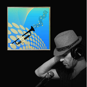 Música abstracta de trompeta en impresiones de lám