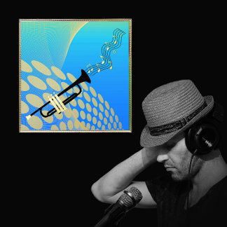 Música abstracta de trompeta en impresiones de lám