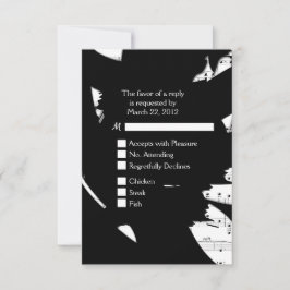 Música abstracta en blanco y negro RSVP con opción