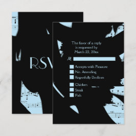 Música Abstracta Negra y Azul RSVP con Opción de M