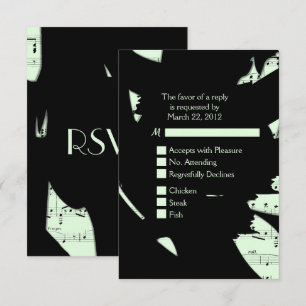 Música Abstracta Negra y Verde RSVP con Opción de 