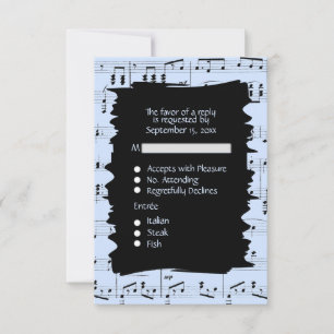 Música Abstracta Negro y Azul RSVP con Opción de M