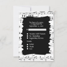 Música Abstracta Negro y Blanco RSVP con Opción de