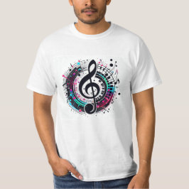 Música arcoiris masculina nota camiseta divertida 